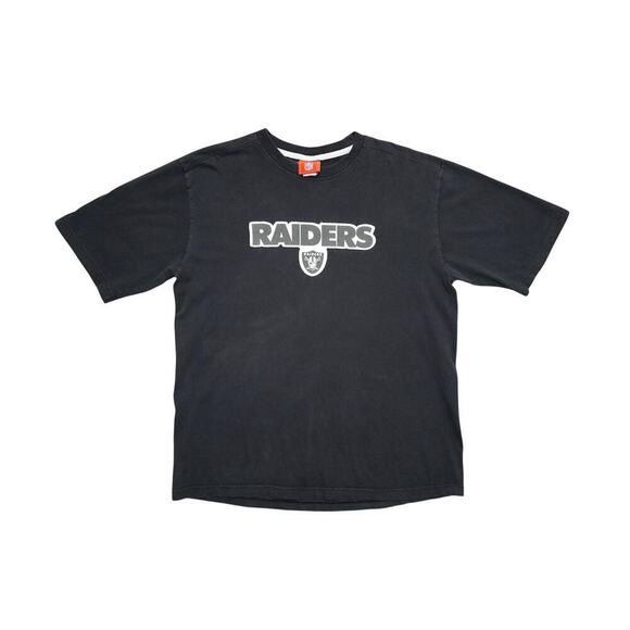 Vintage NFL Raiders Black T-Shirt – Boxy Fit – Size L (Measured 22x27) - Picture 1 of 4